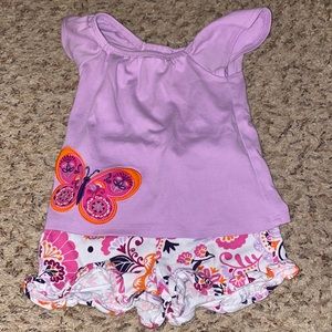 Butterfly shirt and short set